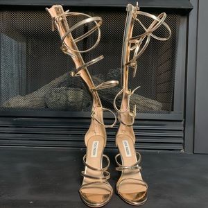 Steve Madden Gold Gladiator Sandal Heels